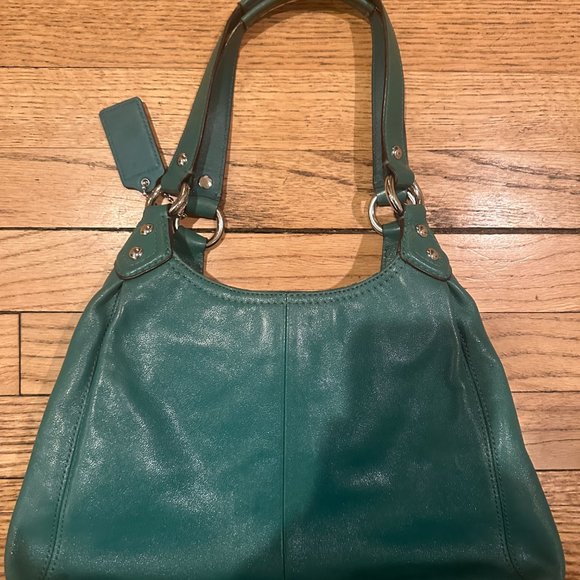 Coach Maggie Pebbled Leather Hobo Bag – Teal - Picture 3 of 5